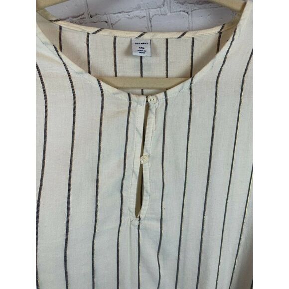 OLD NAVY set of 3 cream red blue check striped top tunic shirt long sleeve XXL - Picture 10 of 10